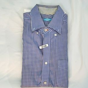 J. McLaughlin Modern Fit Long Sleeve Shirt in Checkered (Size M)